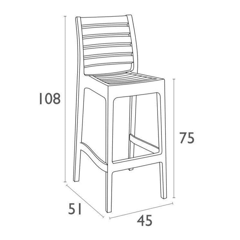 Barkruk Tuin 75 Cm Donkergrijs Siesta Ares