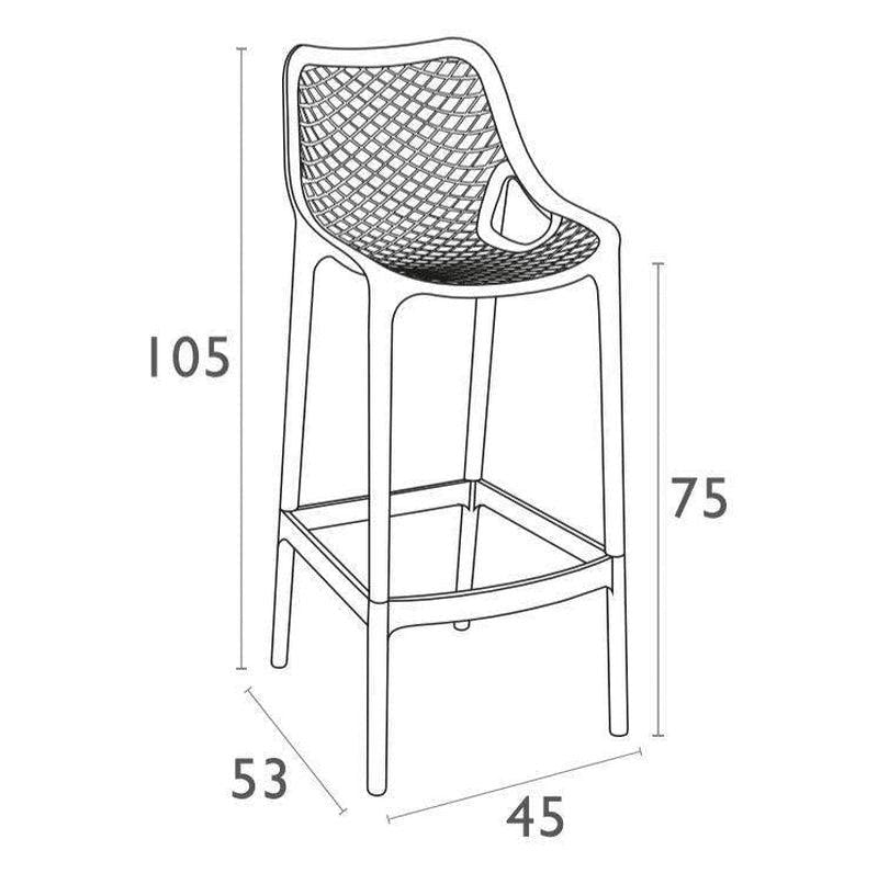 Barkruk Voor Buiten Of Binnen Wit Siesta Air 75 Cm