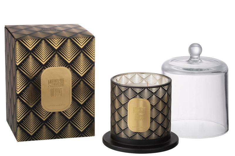 Geurkaars In Glas Bel Midnight Deluxe Sapphire Amber Tea