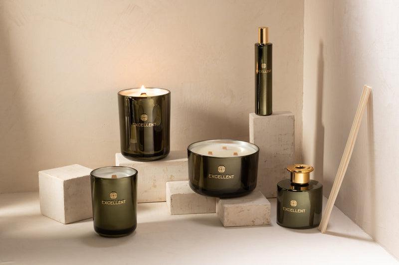 Geurkaars In Glas Groen Excellent Bergamot Wood S