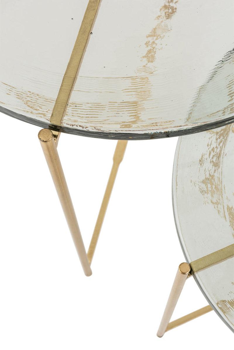 J-Line Bijzettafels Obi Glas Set Van 2
