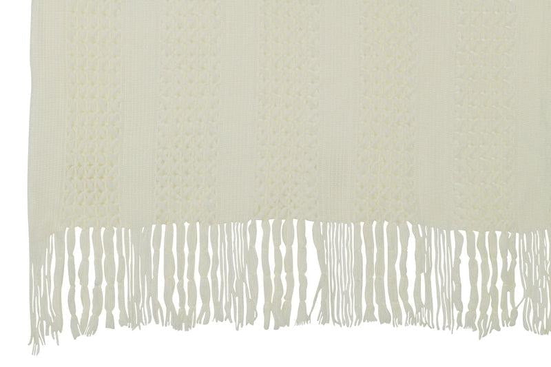 J-Line Gebreid Zomer Plaid Wit