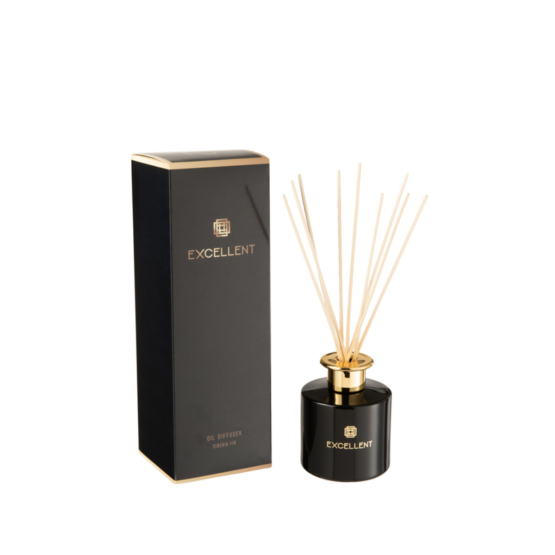 J-Line Geurstokjes Luxe Excellent Siberia Fir Black