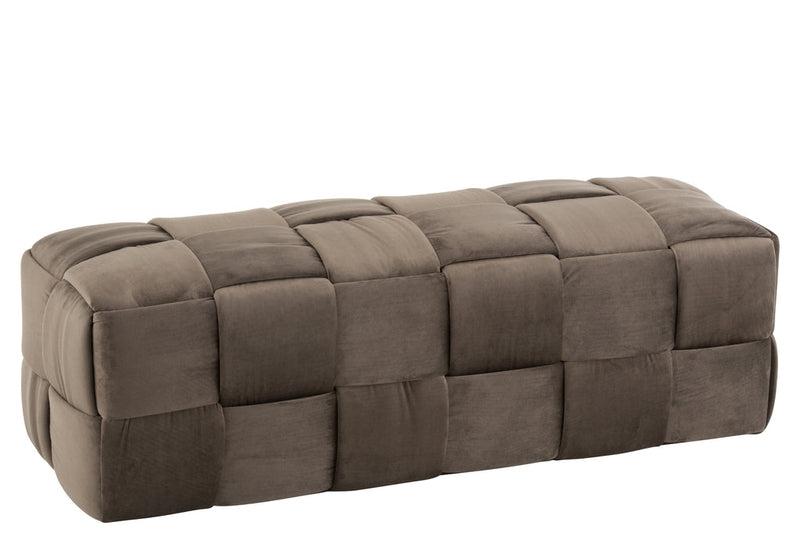 J-Line Gevlochten Poef Groot Taupe