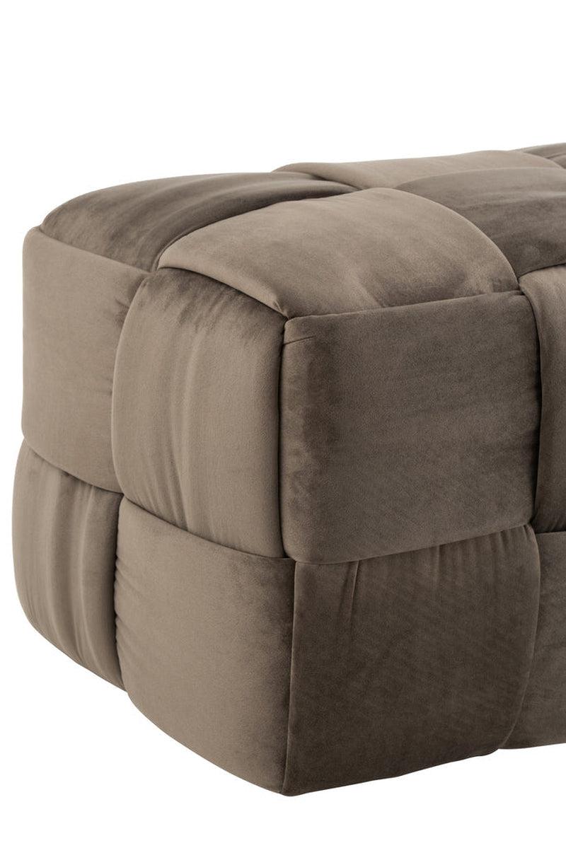 J-Line Gevlochten Poef Groot Taupe