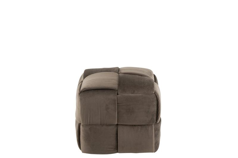 J-Line Gevlochten Poef Taupe