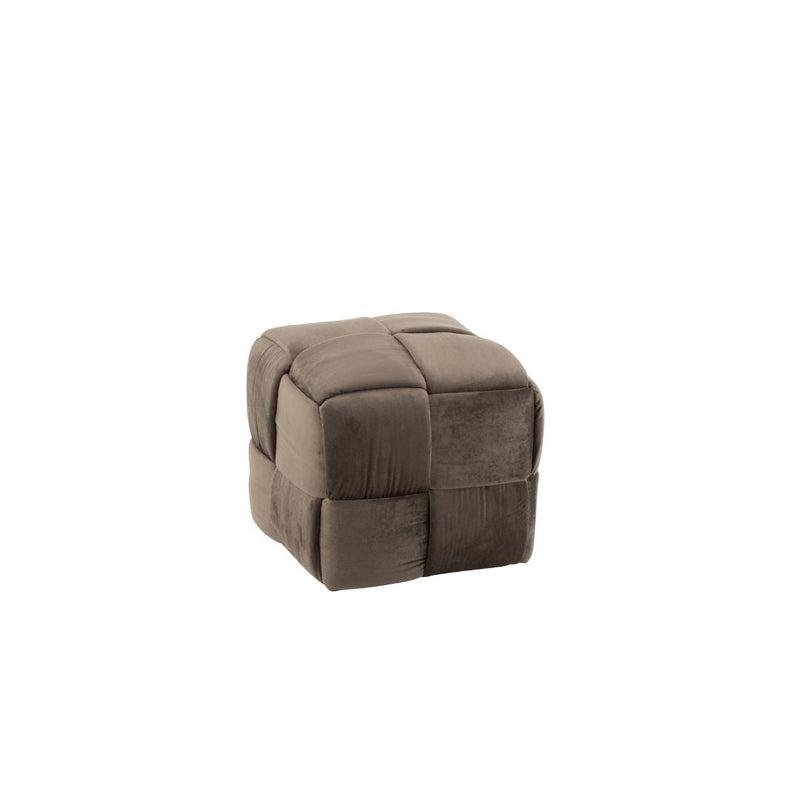 J-Line Gevlochten Poef Taupe