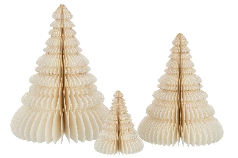 J-Line Gevouwen Kerstboom Papier Crème L