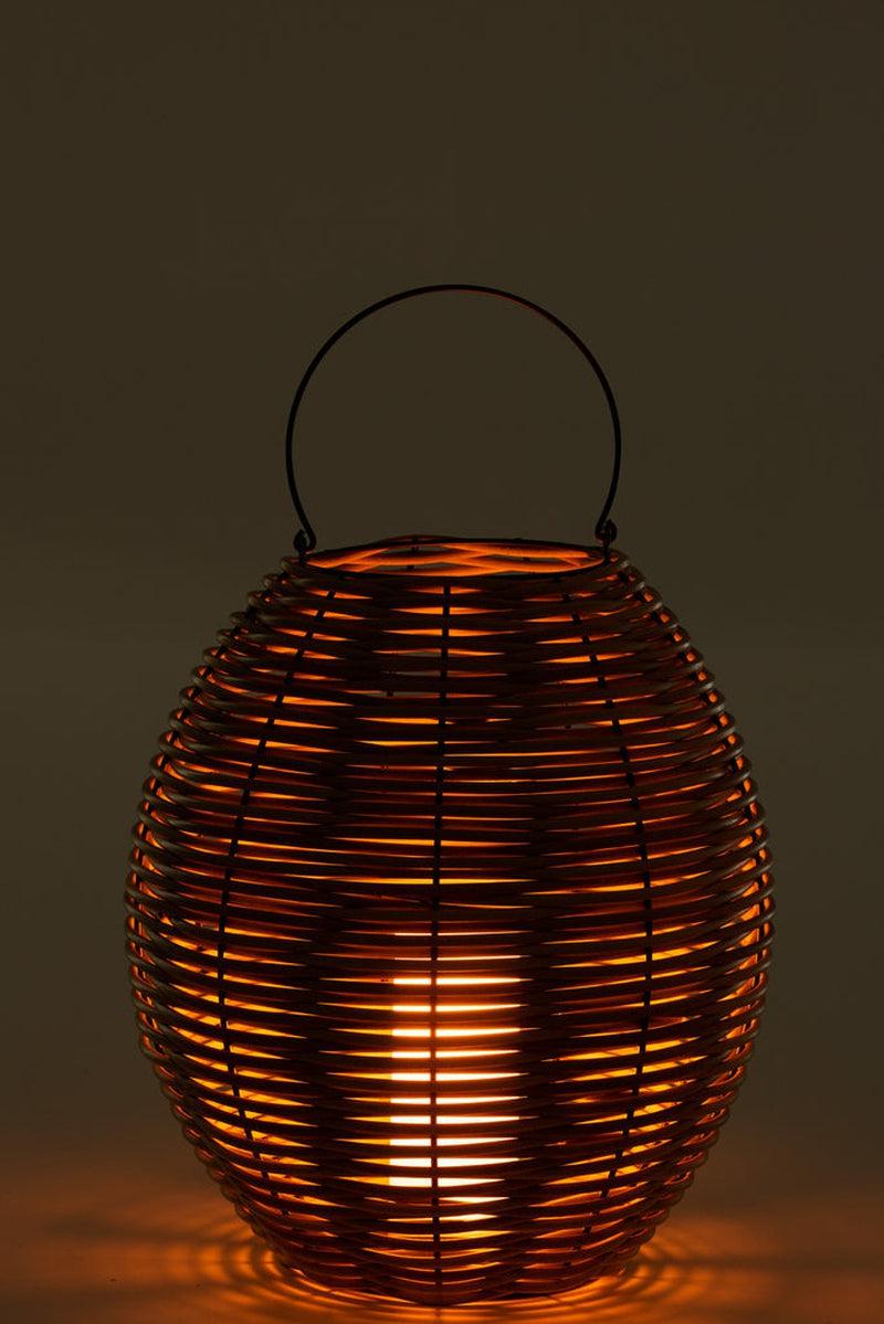J-Line Gewoven Led Lantaarn Tuin L