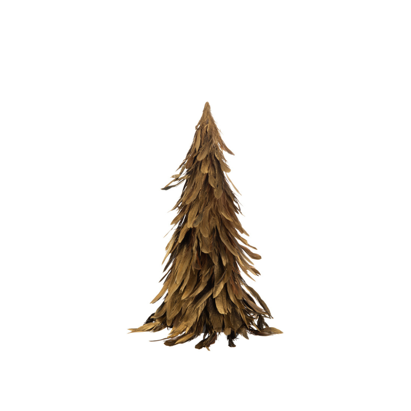 J-Line Gouden Veren Kerstboom 40Cm