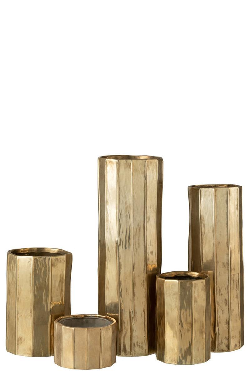 J-Line Hoge Smalle Vaas Ary Goud L