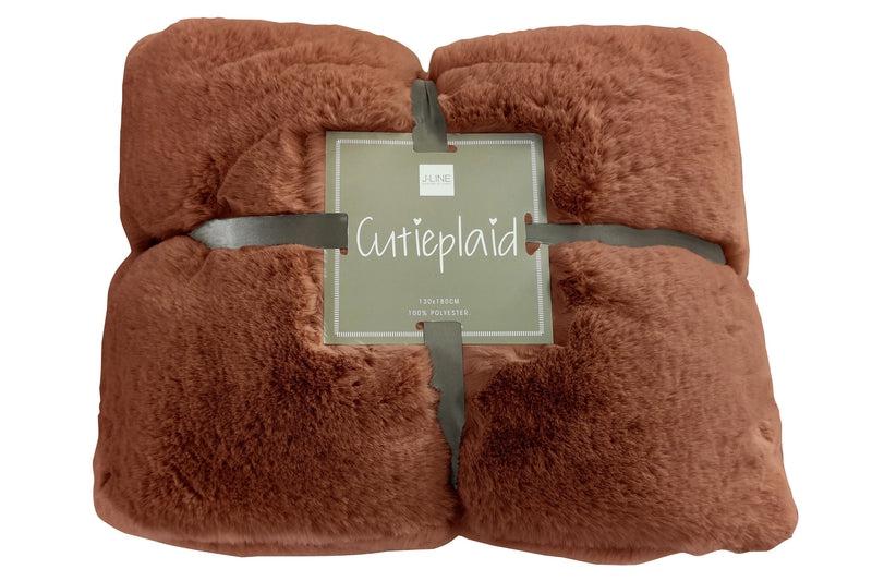 J-Line Imitatiebont Plaid Licht Bruin