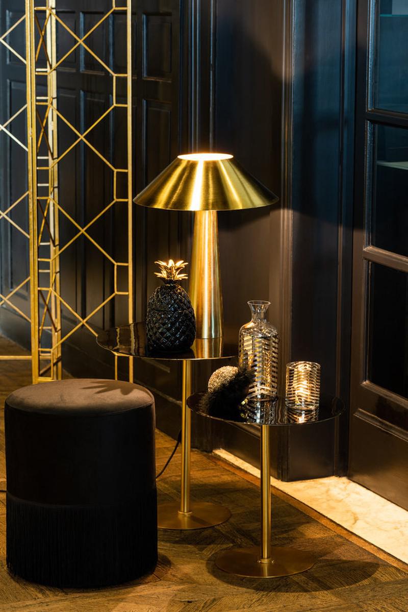 J-Line Kerstballen Goud Zwart Veren Set 4