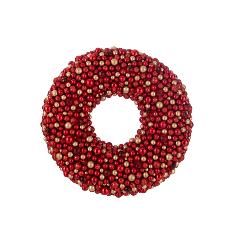 J-Line Kerstballen Krans Rood Goud