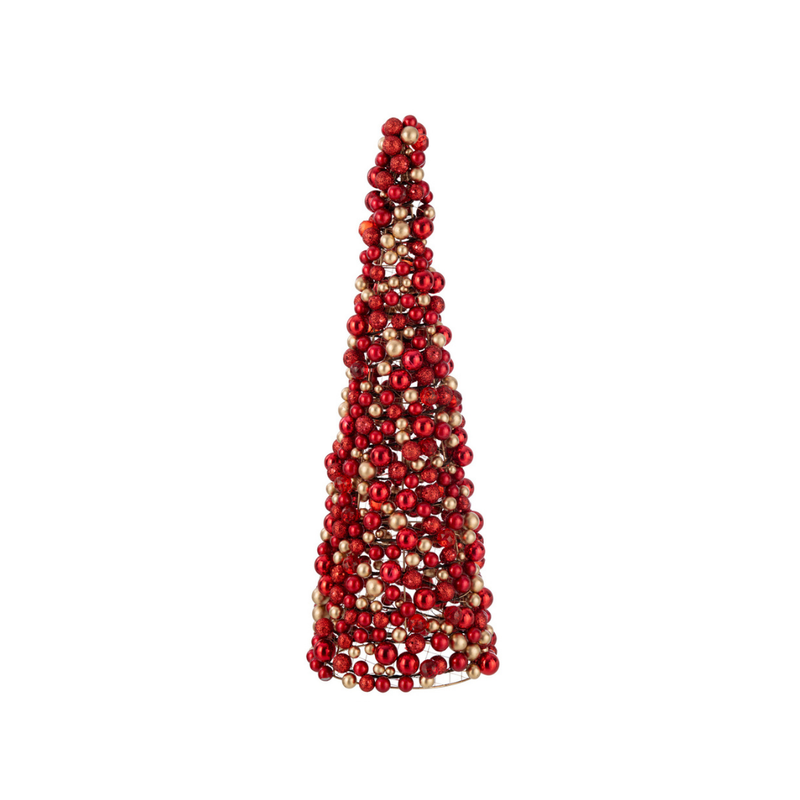 J-Line Kerstballenboom Rood Goud 70Cm