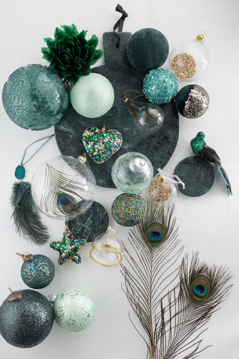 J-Line Kerstboom Hangers Hartje Ster Pailletten Set 2