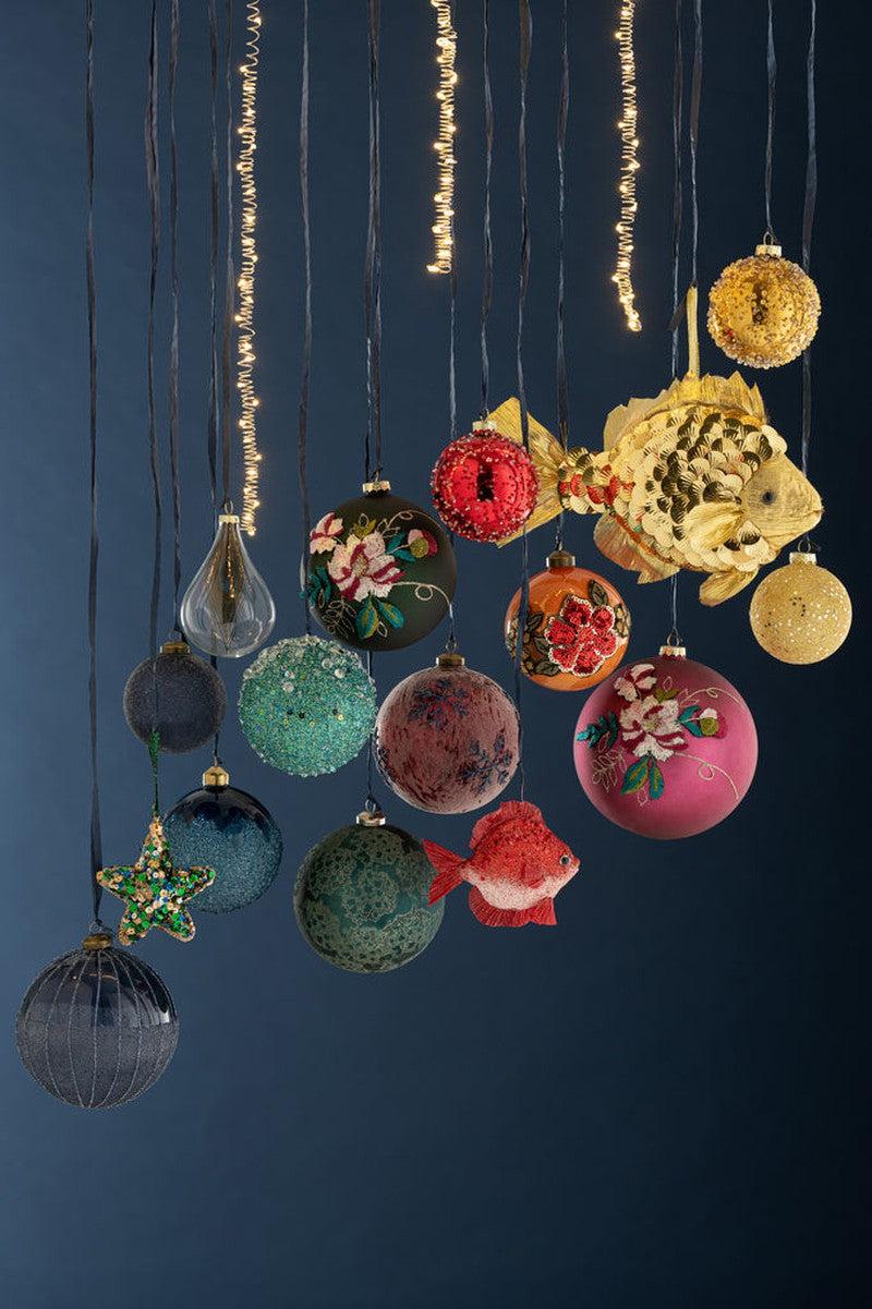 J-Line Kerstboom Hangers Hartje Ster Pailletten Set 2