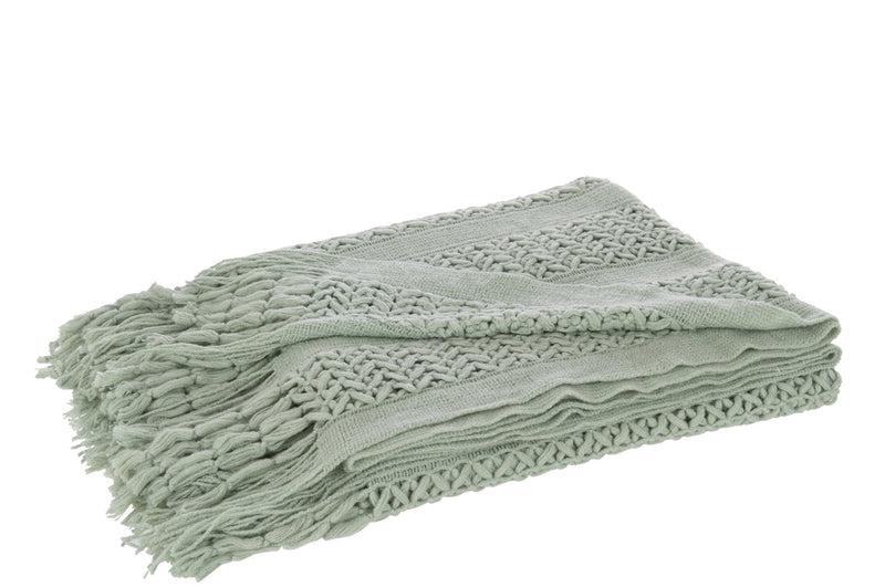 J-Line Licht Groen Gebreid Plaid