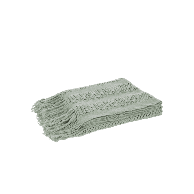 J-Line Licht Groen Gebreid Plaid