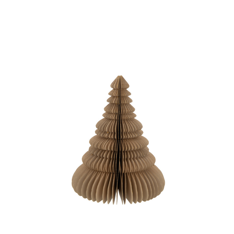 J-Line Papieren Kerstboom Beige 24Cm