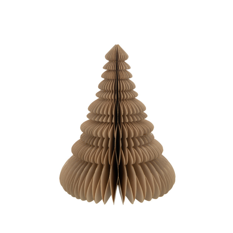 J-Line Papieren Kerstboom Beige 30Cm