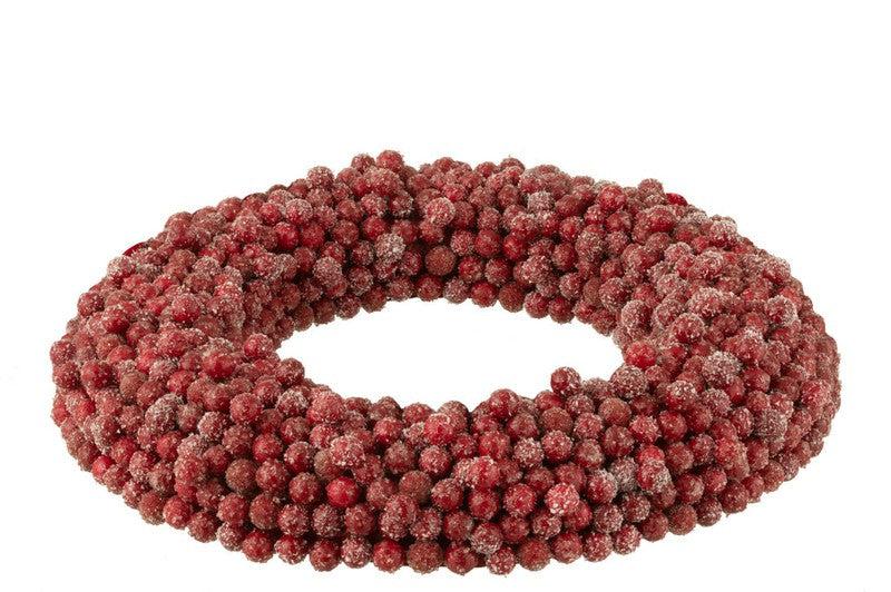 J-Line Ronde Bessen Krans Rood L