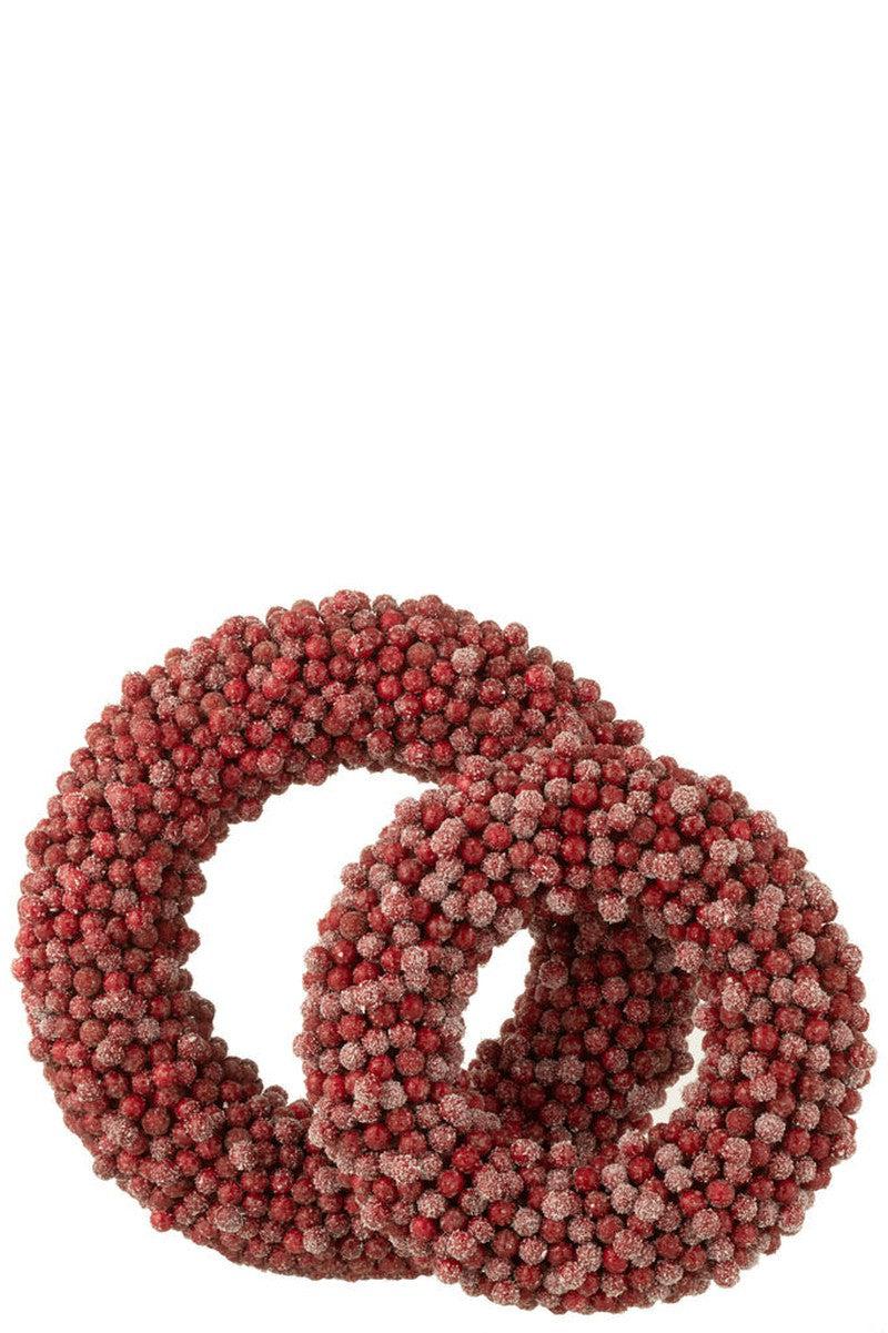 J-Line Ronde Bessen Krans Rood L
