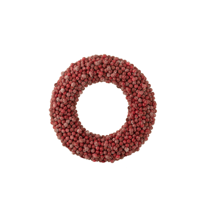 J-Line Ronde Bessen Krans Rood L