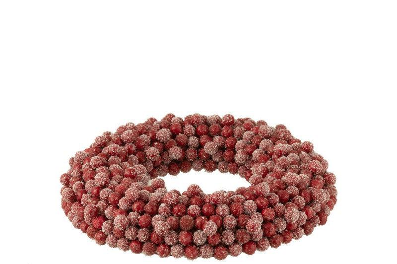 J-Line Ronde Bessen Krans Rood S