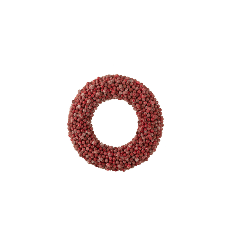 J-Line Ronde Bessen Krans Rood S