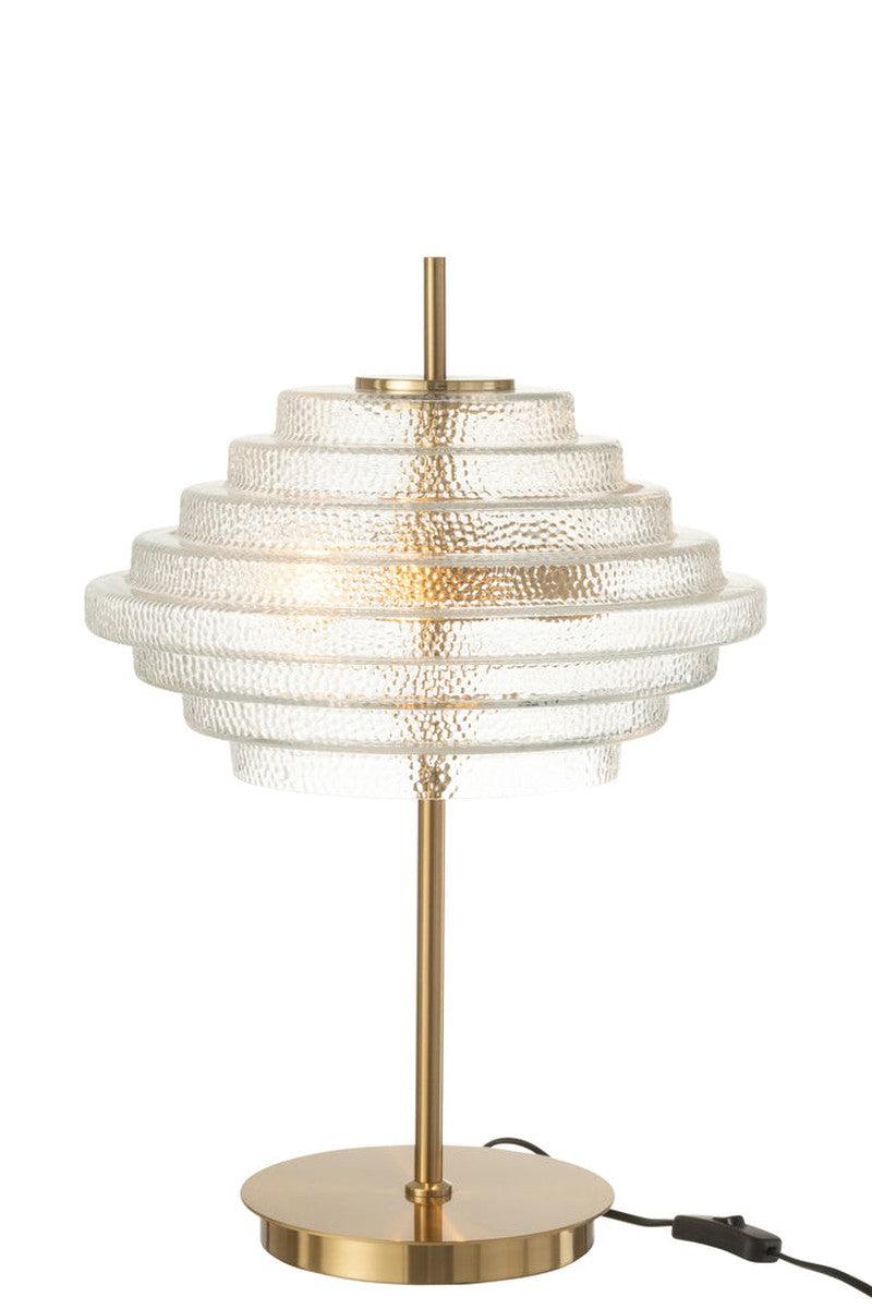 J-Line Tafellamp Metaal Glas Goud