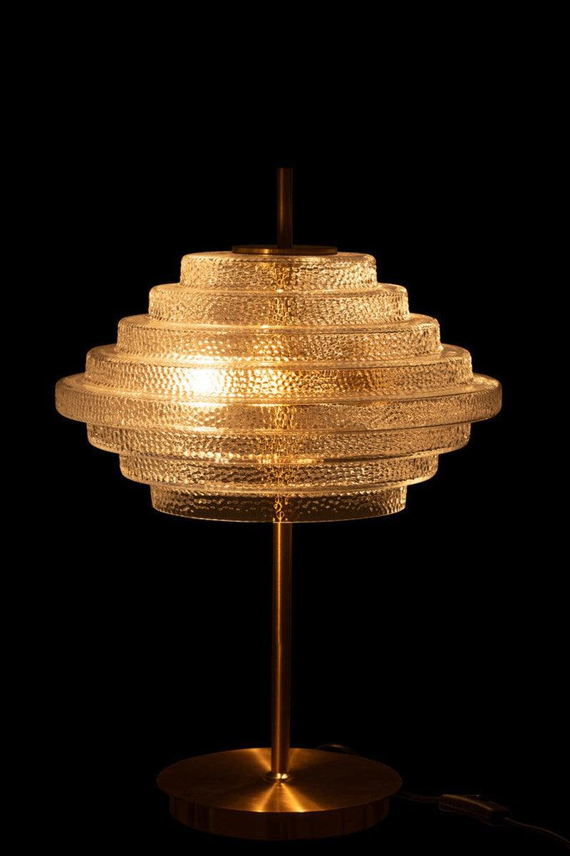 J-Line Tafellamp Metaal Glas Goud