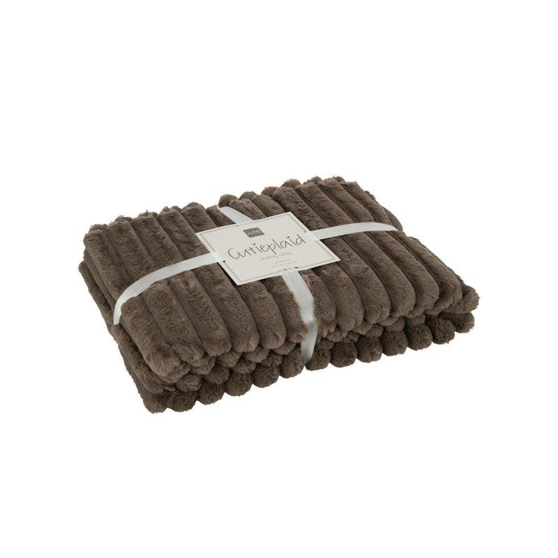 J-Line Taupe Fleece Plaid Corduroy