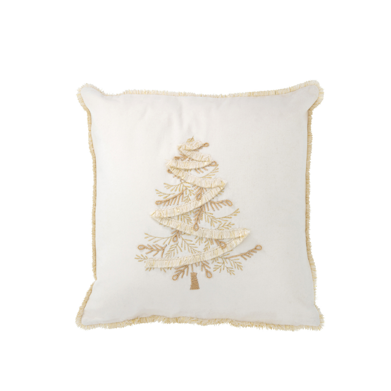 J-Line Wit Kussen Kerstboom