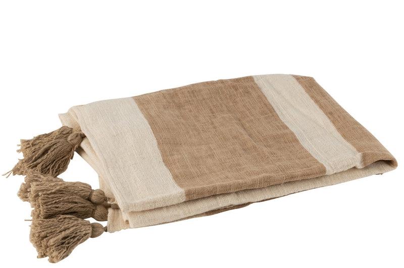 J-Line Zomers Plaid Bruin Beige Flosjes