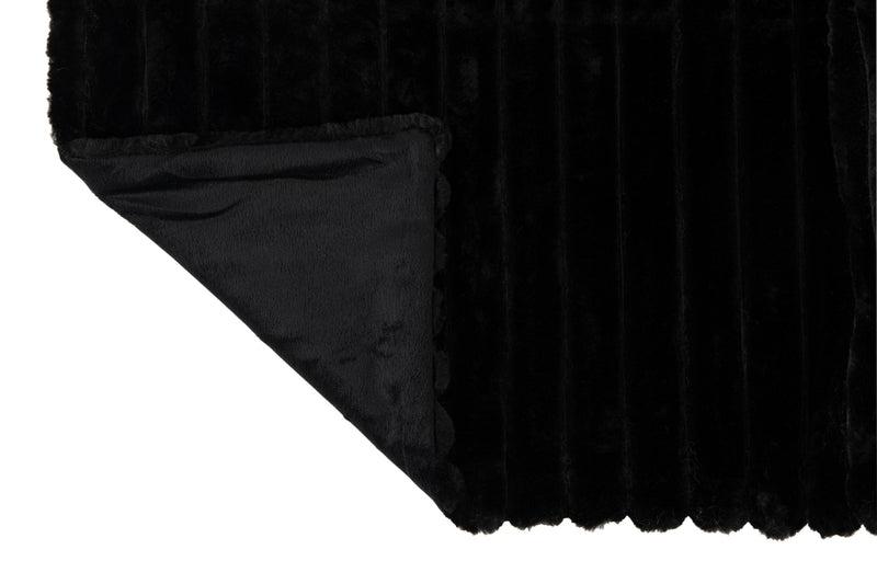 J-Line Zwart Luxe Dik Plaid
