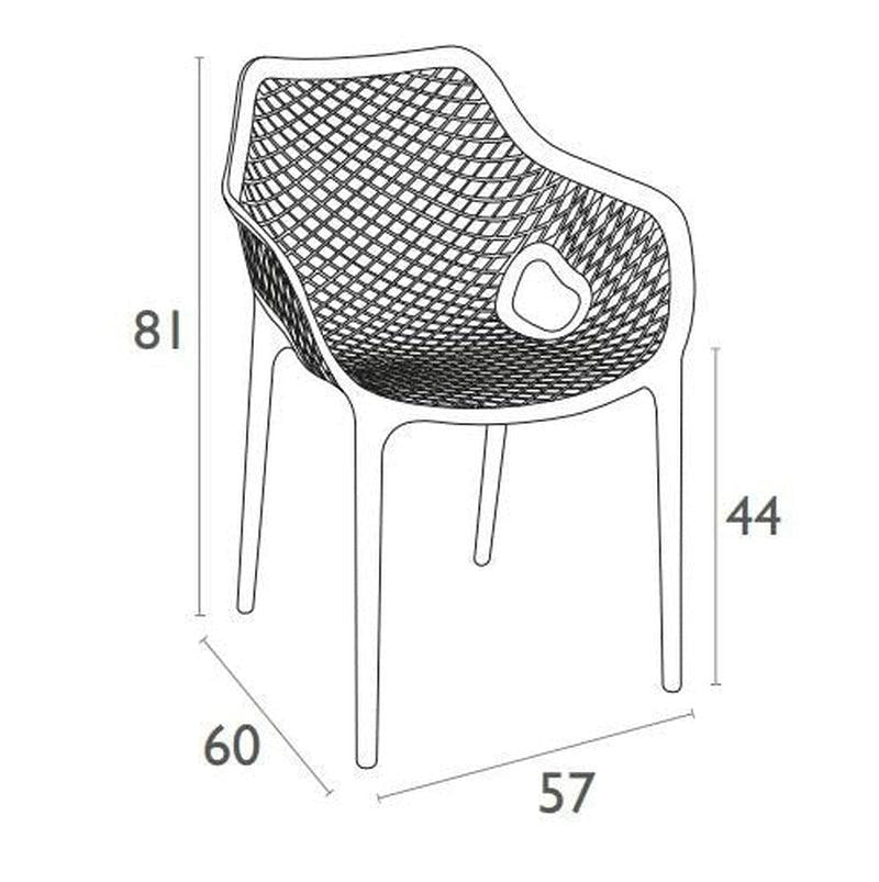 Tuinstoel Met Armleuning Wit Siesta Air Xl