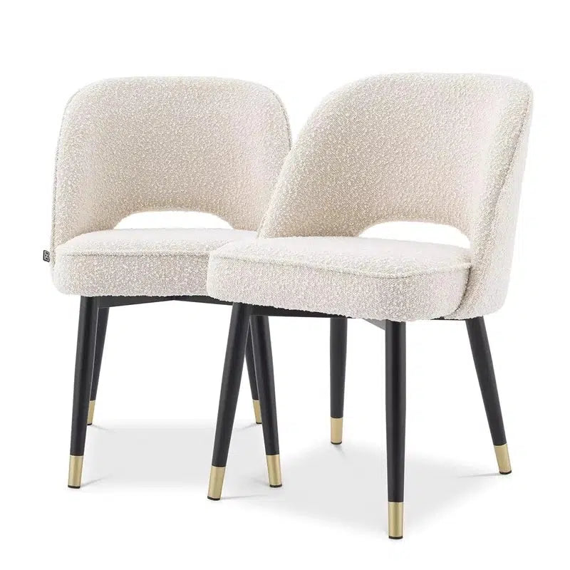Eichholtz Eetkamerstoel Bouclécréme Cliff Set Van 2