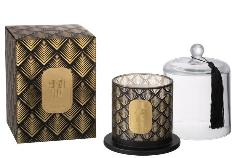 Geurkaars In Glas Bel Midnight Deluxe Sapphire Amber Tea