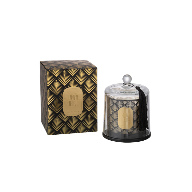 Geurkaars In Glas Bel Midnight Deluxe Sapphire Amber Tea