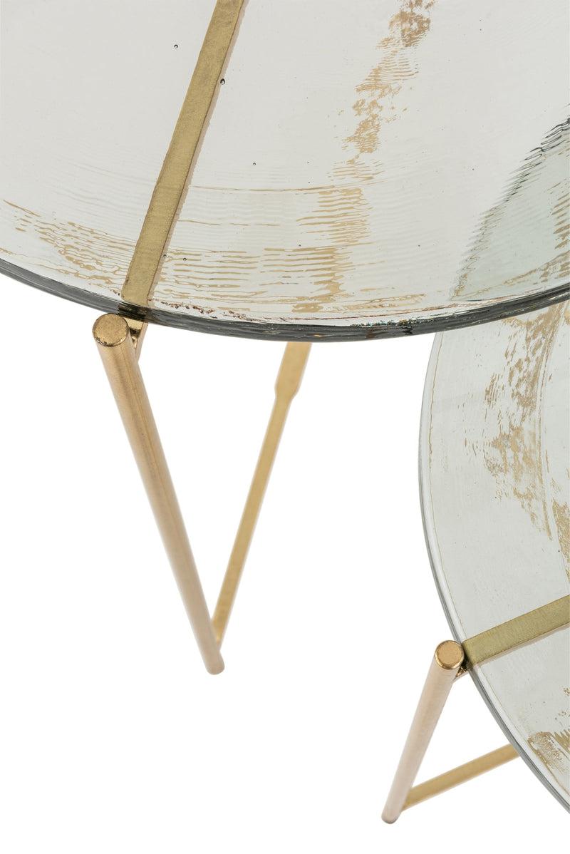J-Line Bijzettafels Obi Glas Set Van 2