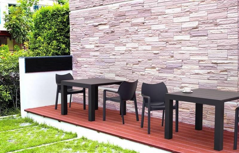 Uitschuifbare Tuintafel Zwart 4 Personen S