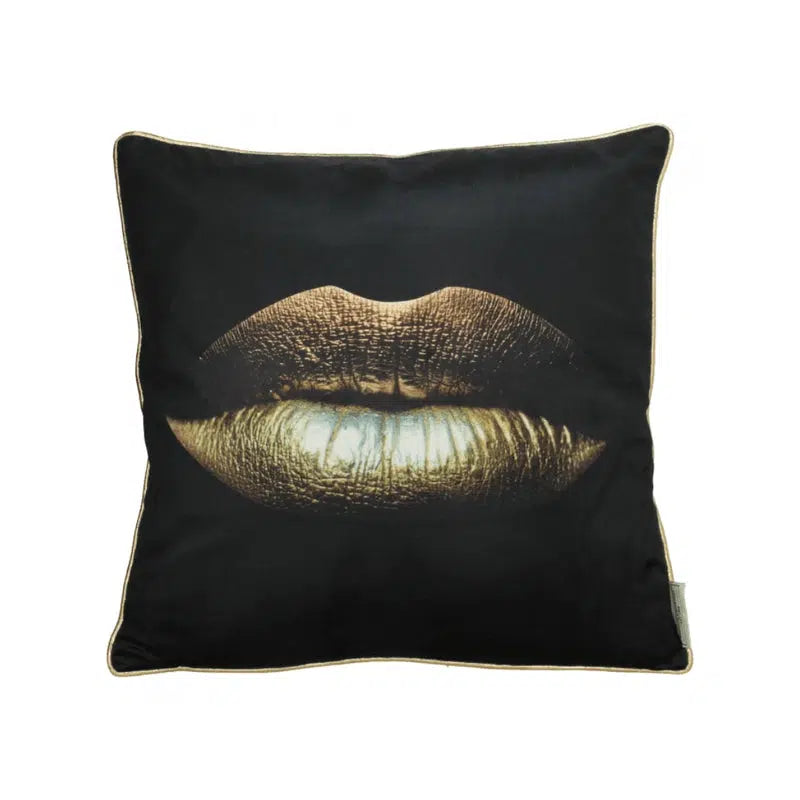Velvet Sierkussen Gouden Lip