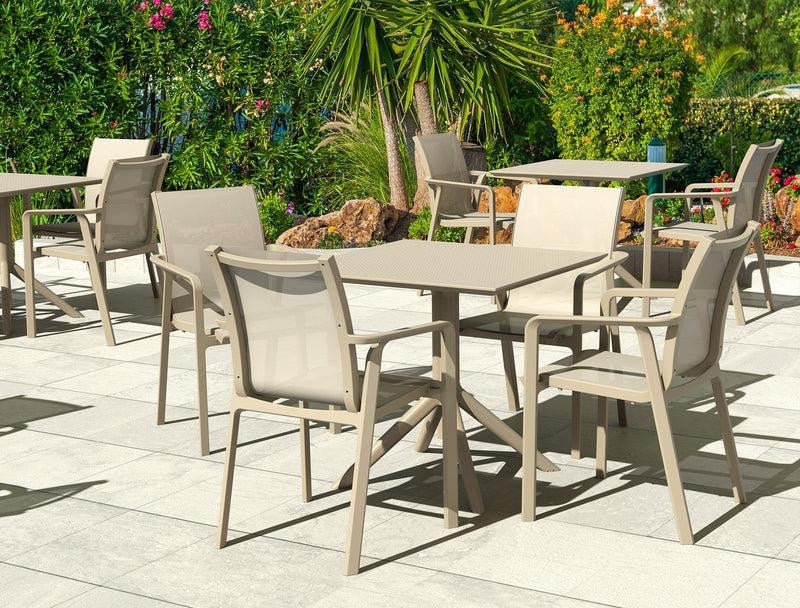 Vierkante Tuintafel Taupe 80 Cm