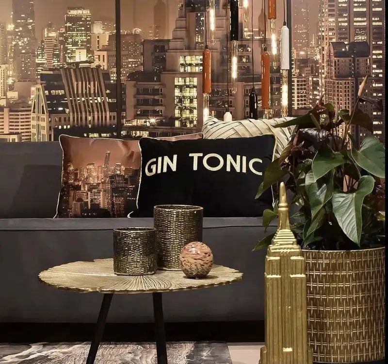 Zwart Velvet Kussen Gin Tonic