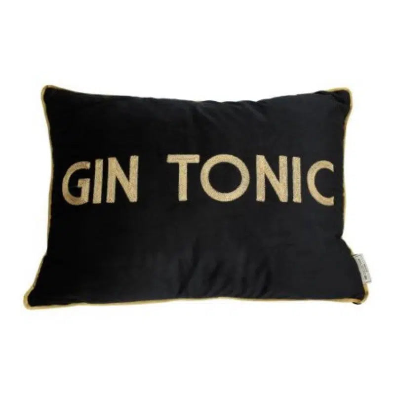 Zwart Velvet Kussen Gin Tonic