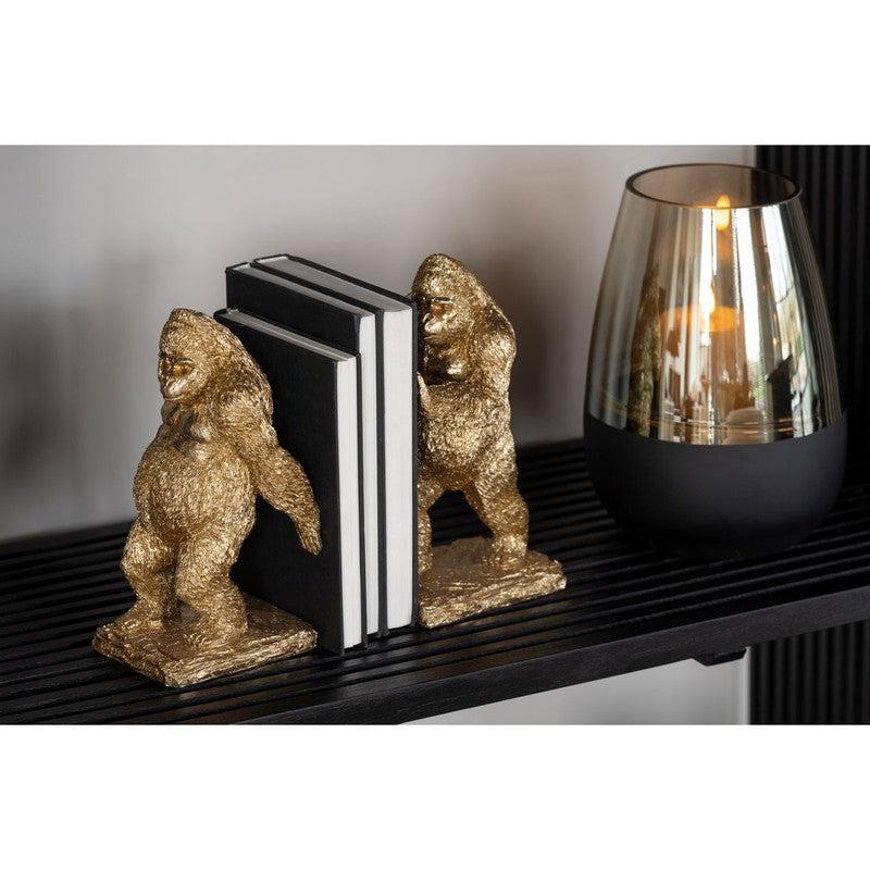 J-Line Boekensteun Gouden Gorilla Set 2