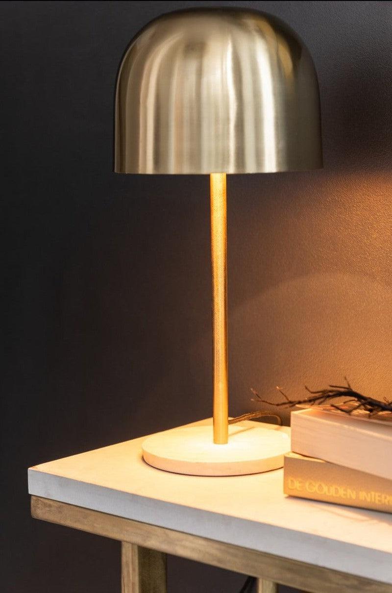 J-Line Tafellamp Goud Met Marmeren Voet
