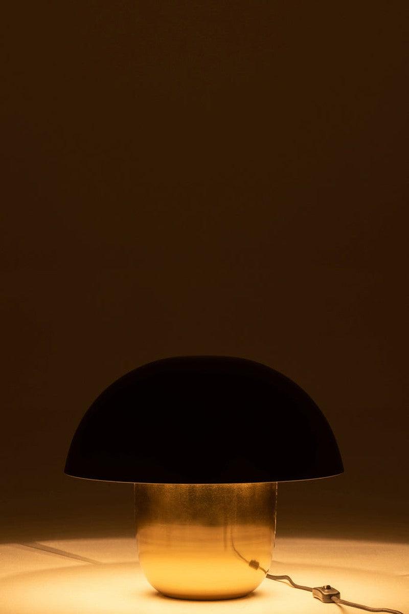 J-Line Tafellamp Paddenstoel Zwart Goud S
