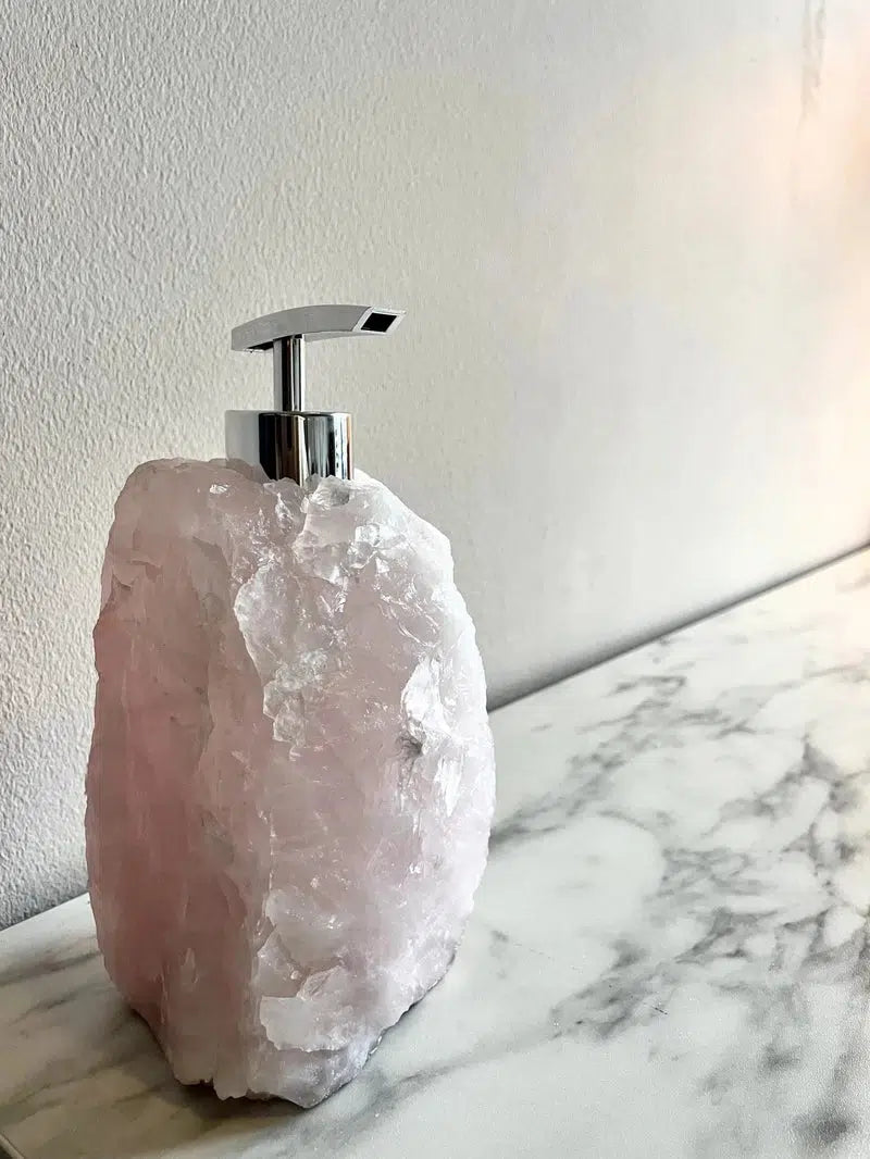Edelsteen Zeepdispenser Zilver Roze